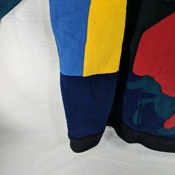 Suttles & Seawinds Canada Multicolor Colorful Map Fur Coat Jacket Women S Small - Picture 7 of 16
